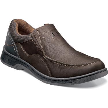 Brookston Moc Toe Slip On Nunn Bush Men's Brookston Moc Toe Leather and Suede All-Terrain Comfort Slip On