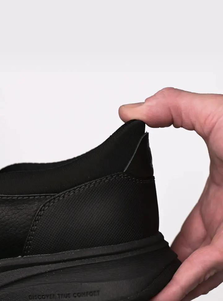 Gif features the Nunn Bush EZ heel on the KORE Taz EZ Moc Toe Slip On.