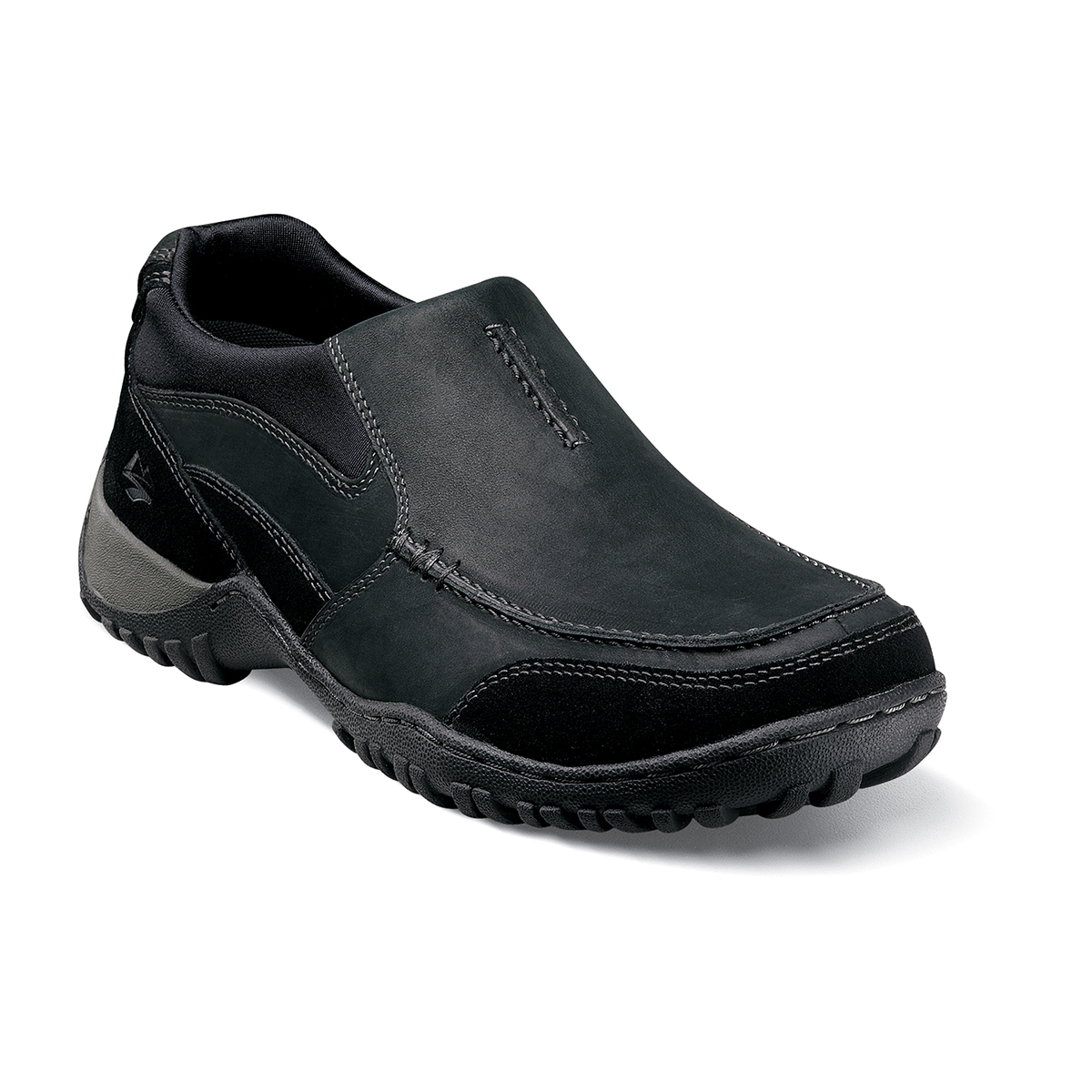 Men's Casual Shoes | Black Moc Toe Slip On | Nunn Bush Portage