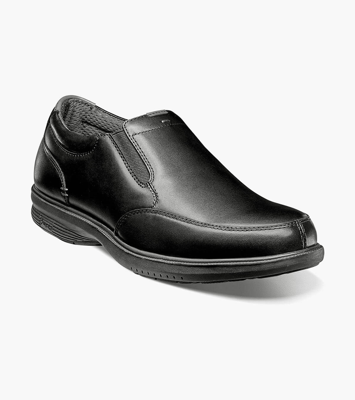 Men's Dress Shoes | Black Moc Toe Slip On | Nunn Bush Myles Street