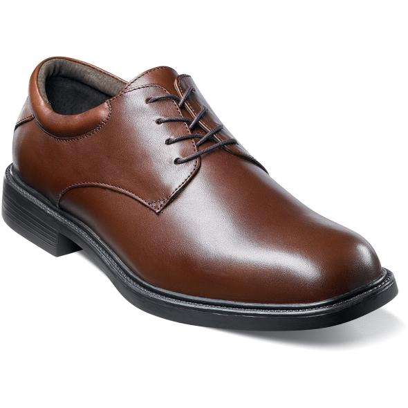 Men's Dress Shoes | Brown Plain Toe Oxford | Nunn Bush Maury