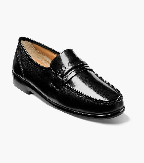 Men's Dress Shoes | Black Moc Toe Slip On | Nunn Bush Bentley