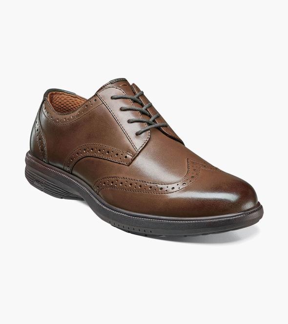 Men's Casual Shoes | Brown Wingtip Oxford | Nunn Bush Maclin Street