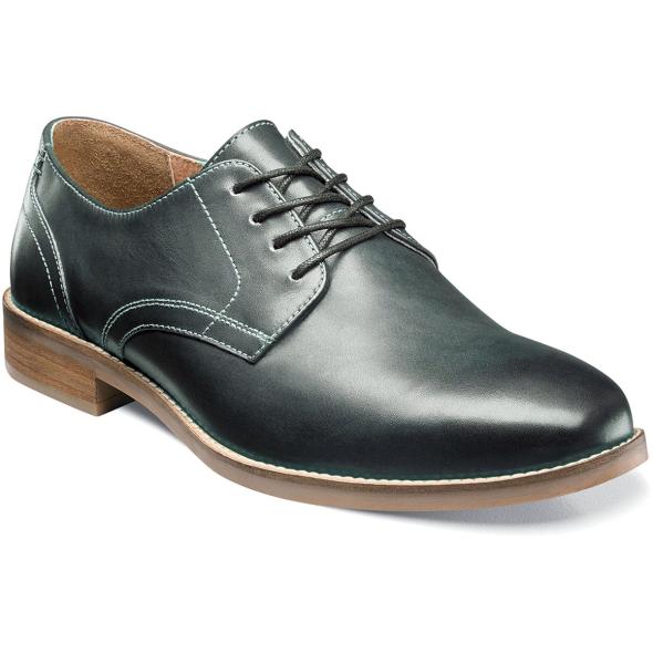 This is the Nunn Bush Men s Clyde Plain Toe Leather Oxford. The upper is hand burnished genuine leather for breathability and long lasting comfort. The textured fabric linings provide a soft comfortable feel as well as wicks moisture away from the foot. Our Dual Comfort technology is a unique combination of two foam compounds that you have to feel for yourself to believe. The top most layer is created from memory foam, which forms to your foot for instant comfort. The bottom layer is created from an open cell foam that absorbs the pressure of each step and provides all-day comfort. The sole has a rubber bottom for traction and comfort and a stacked natural color heel.