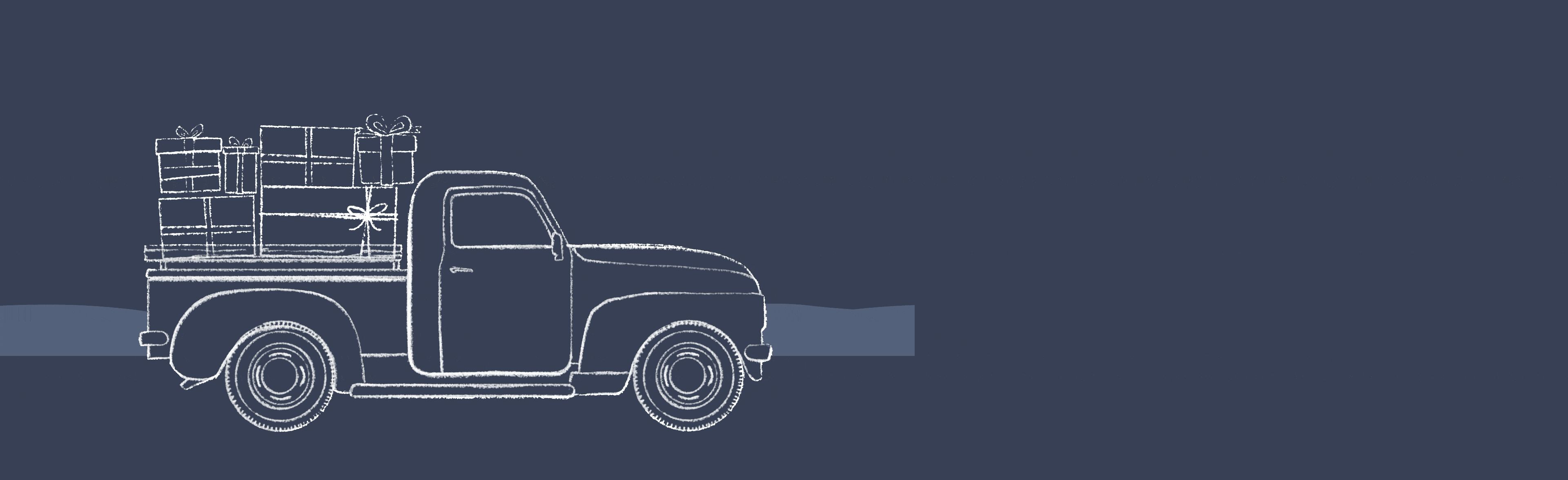 Shop 15% off and free 2 day shipping featuring a navy background with a truck illustration.
