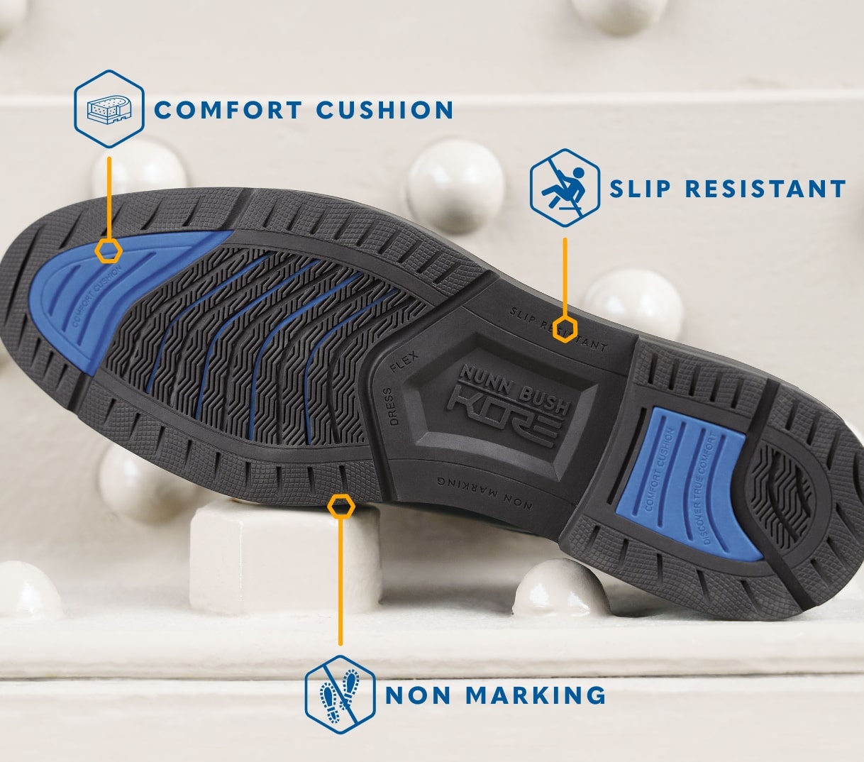 Image features the Kore Icon footbed with tech callouts.