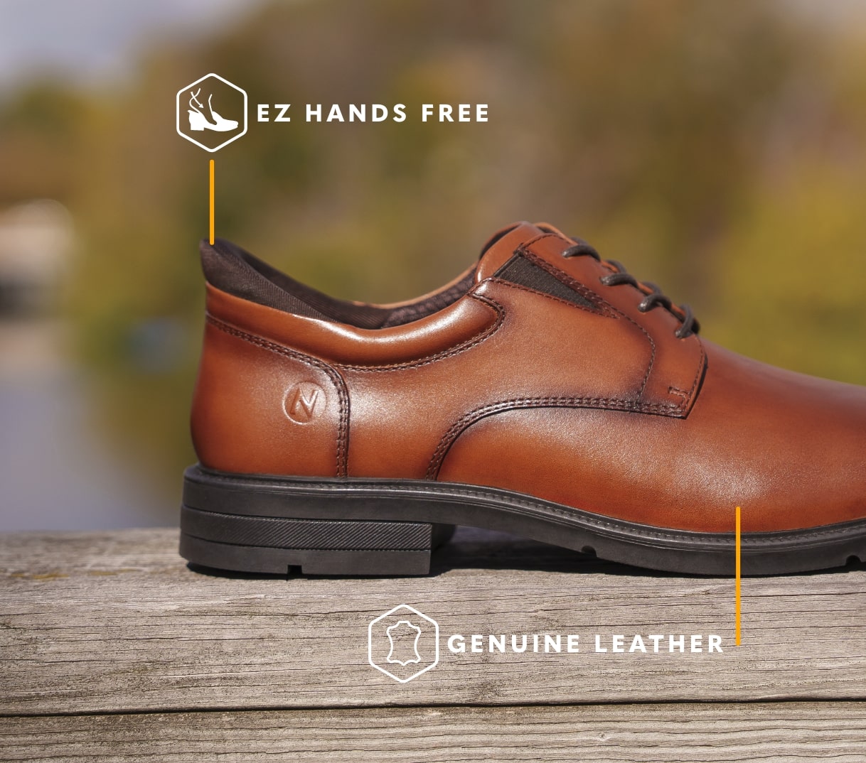 Shop Nunn Bush KORE styles featuring the KORE Icon EZ in cognac.