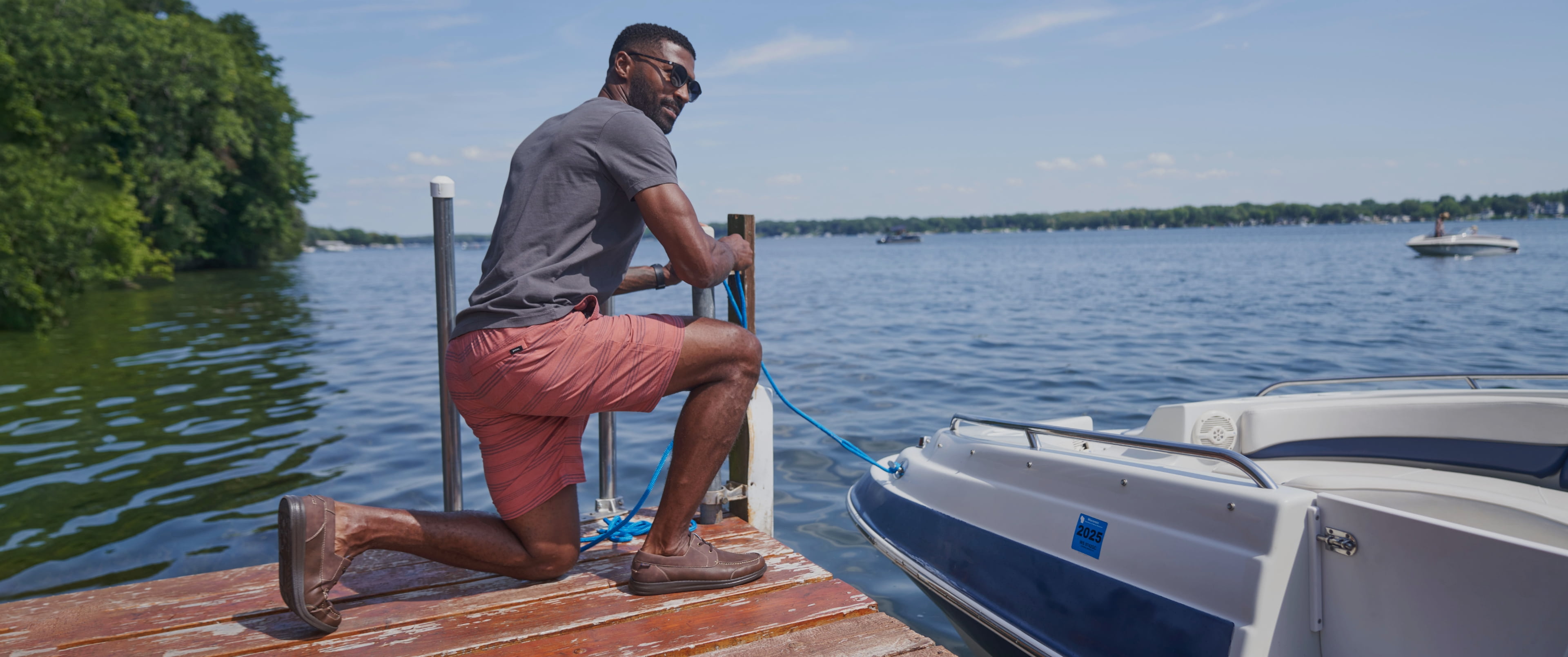 Click to shop Nunn Bush new arrivals. Image features the Brewski boat shoe.