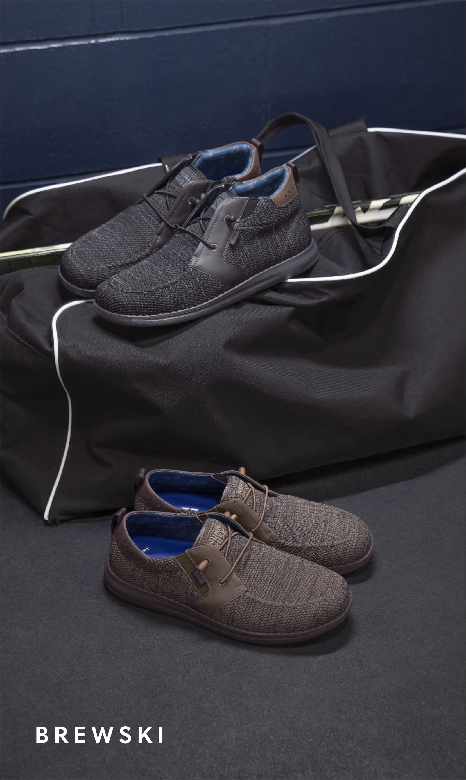 Men's Casual Shoes category. Image features the Brewski Knit