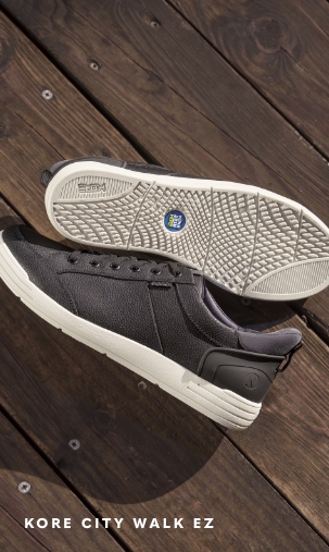  Image features the Kore City Walk EZ sneaker in charcoal.