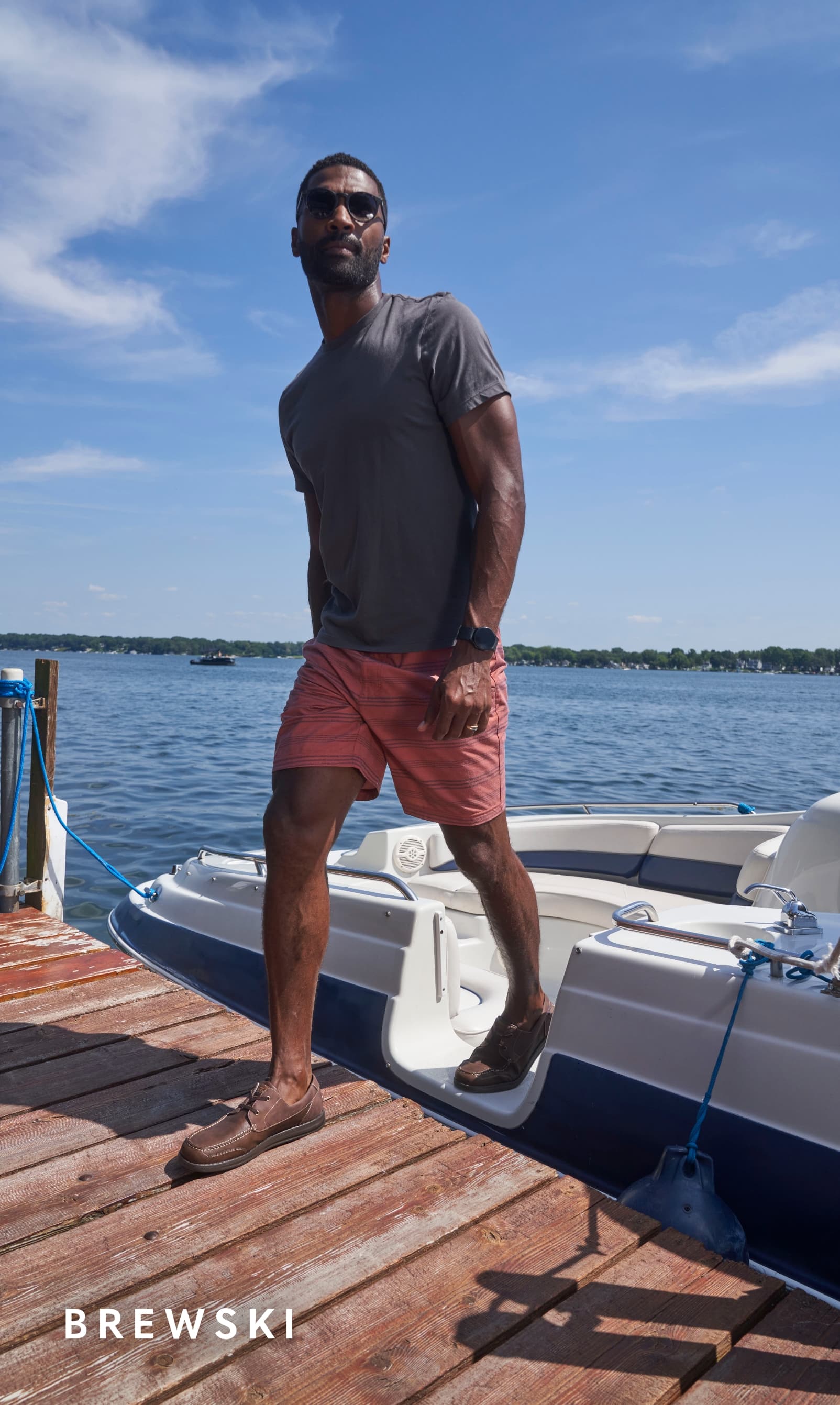 Men's Newest Shoes category. Image features the Brewski Boat shoe.