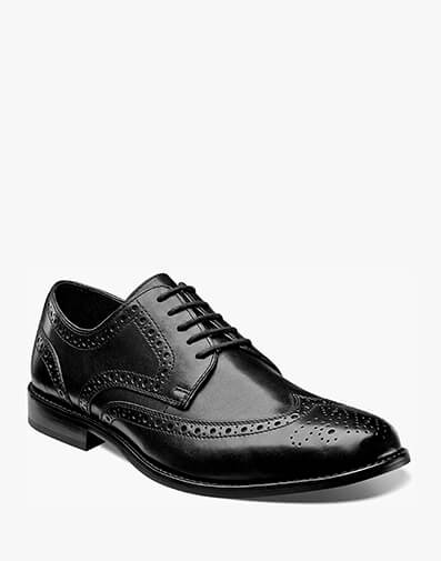 Nelson Wingtip Oxford in Black for $100.00