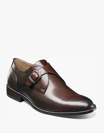 Sabre Plain Toe Monk Strap in Brown for $39.90