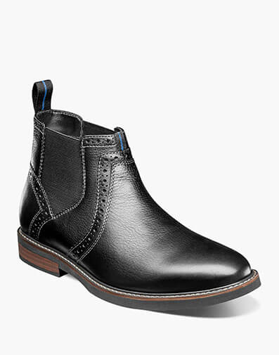 Otis Plain Toe Chelsea Boot Black Tumbled