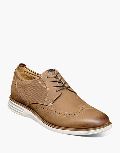 New Haven Wingtip Oxford in Tan Tumbled for $64.90