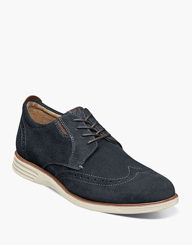 New Haven Wingtip Oxford in Navy Suede for $64.90