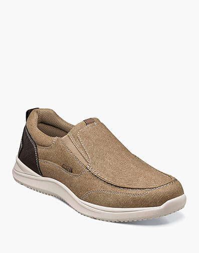 Conway Canvas Moc Toe Slip On in Khaki for $39.90