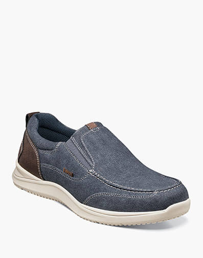 Conway Canvas Moc Toe Slip On in Blue Denim for $70.00