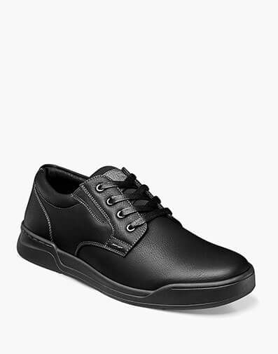 Tour Work Plain Toe Oxford in Black Smooth for $85.00