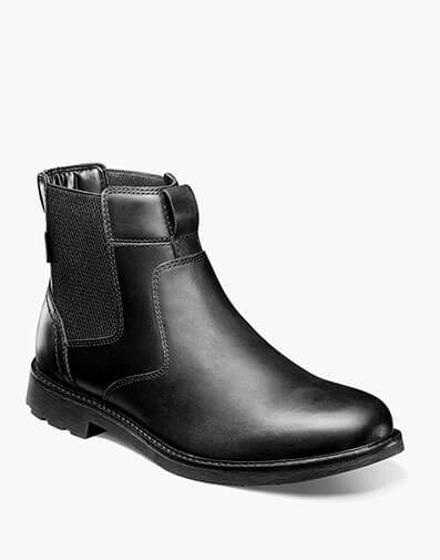 1912 Plain Toe Chelsea Boot in Black Waxy for $115.00