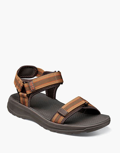 Huck Sport Three Strap Sandal in Tan Multi for $49.90