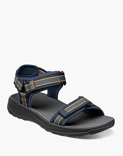 Huck Sport Three Strap Sandal in Navy Multi for $49.90