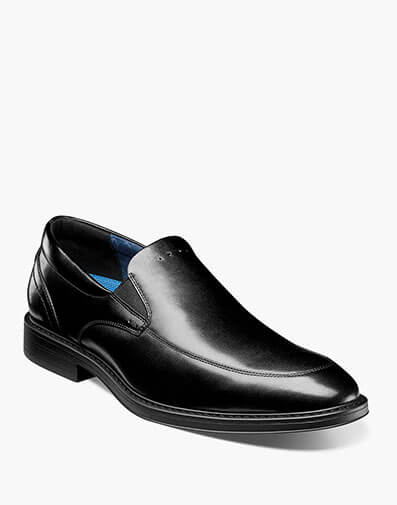Centro Flex Moc Toe Venetian Slip On in Black Smooth for $59.90