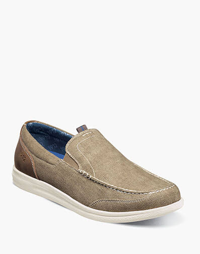 Brewski Canvas Moc Toe Venetian Slip On in Stone for $49.95