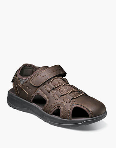 Huck Sport Closed Toe Fisherman Sandal in Brown for $54.95