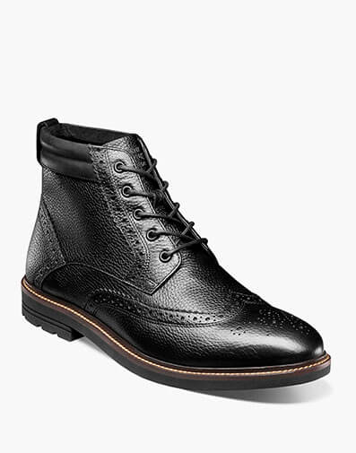 Odell II Wingtip Boot in Black Tumbled for $79.95