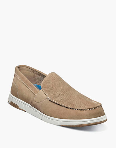 Luca Suede Moc Toe Venetian Slip On in Stone for $59.95