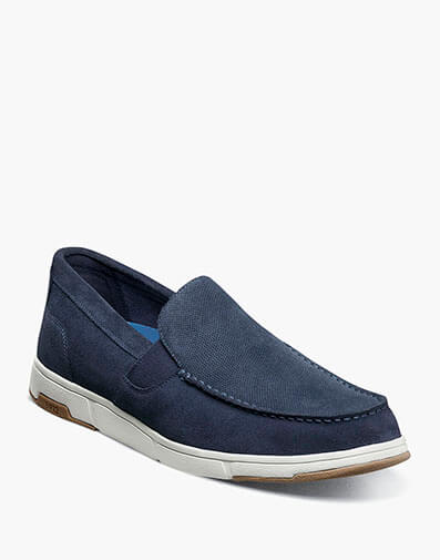 Luca Suede Moc Toe Venetian Slip On in Navy for $59.95