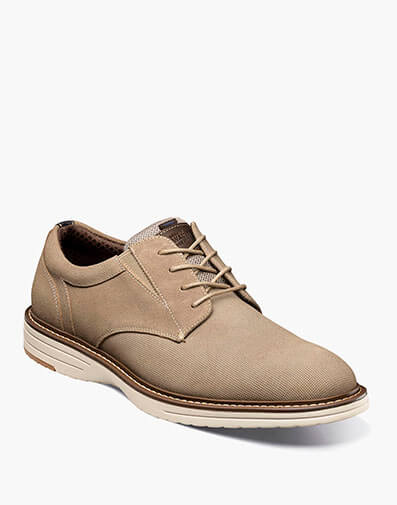 Griff Suede Plain Toe Oxford in Stone for $69.95