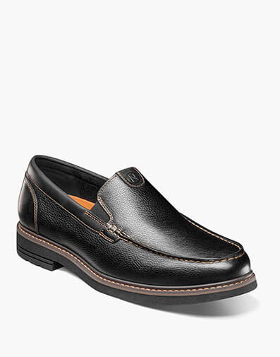 Owen II Moc Toe Venetian Loafer in Black Tumbled for $110.00
