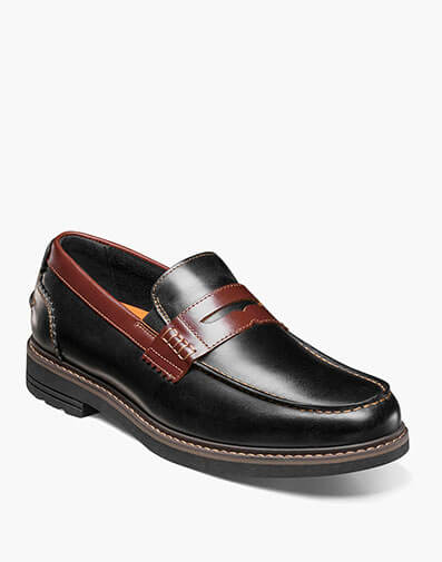 Odin II Moc Toe Penny Loafer in Black Multi for $110.00