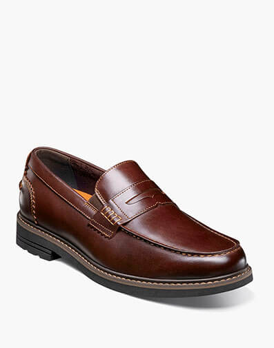 Odin II Moc Toe Penny Loafer in Burgundy for $110.00