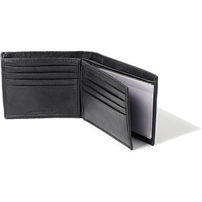 Leather Wallet RFID-Blocking in Black for $29.90